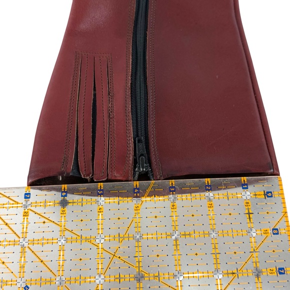 Vintage 70s Dexter Western Boots Tall Heeled Leather Oxblood Red Made USA | 8.5 - Picture 14 of 15